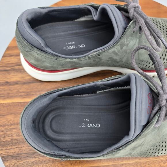 Cole Haan 2.Zerogrand Oxfords Men's 8.5 M Gray Suede Leather Laser Wingtip Shoes - Picture 6 of 8